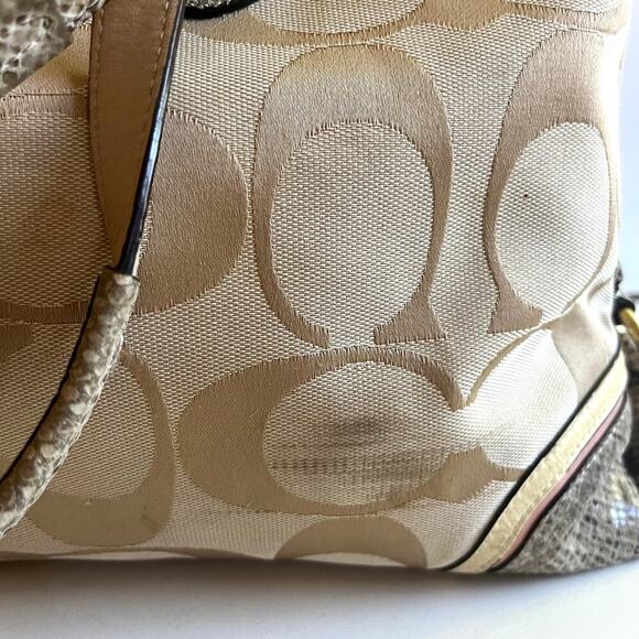 COACH, Python-Embossed Leather, Ashley Spectator Signature Shoulder Bag - Picture 7 of 13